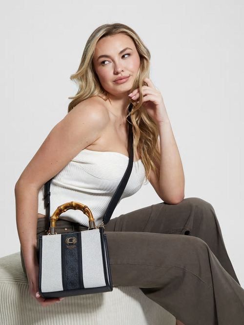 Guess Kerima Bamboo Mini Tote Zwart | GUESS-SN29425