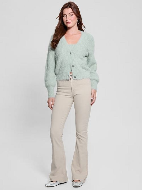 Guess Keyla Fuzzy Cardigan Groen | GUESS-SN27402