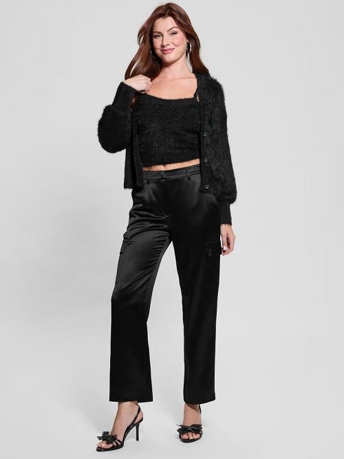 Guess Keyla Fuzzy Cardigan Zwart | GUESS-SN27767