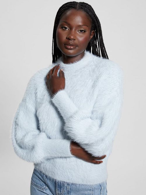 Guess Keyla Fuzzy Sweater Blauw | GUESS-SN27634