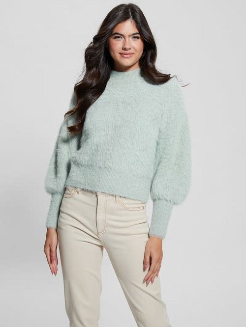Guess Keyla Fuzzy Sweater Groen | GUESS-SN27386
