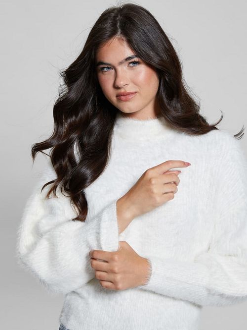 Guess Keyla Fuzzy Sweater Wit | GUESS-SN27640