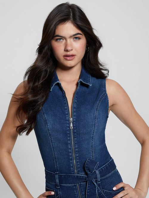 Guess Kimora Denim Romper Blauw | GUESS-SN26941