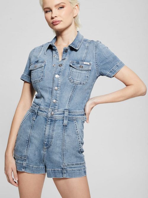 Guess Lara Denim Romper Blauw | GUESS-SN26667