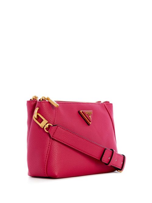 Guess Laryn Pebbled Dual-Zip Crossbody Roze | GUESS-SN28756