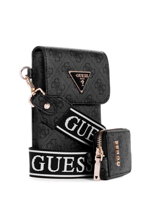 Guess Latona Quattro G Mini Phone Crossbody Zwart | GUESS-SN28829