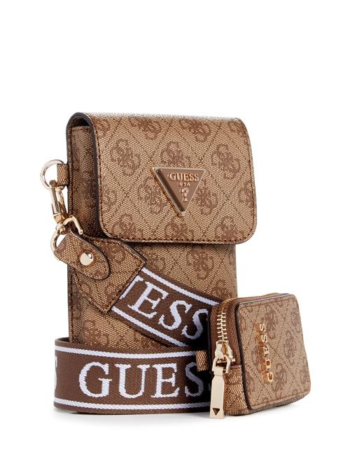 Guess Latona Quattro G Mini Phone Crossbody Bruin | GUESS-SN31797