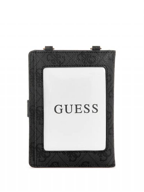 Guess Laurel Chain Passport Case Zwart | GUESS-SN31786