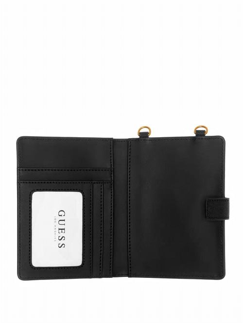 Guess Laurel Chain Passport Case Zwart | GUESS-SN31786