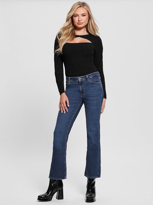 Guess Laurel Micro Sequin Sweater Zwart | GUESS-SN27814
