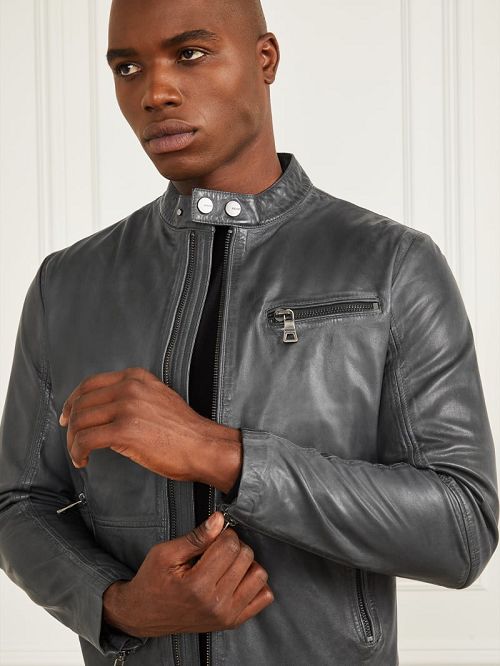 Guess Leather Biker Jacket Zwart | GUESS-SN30733