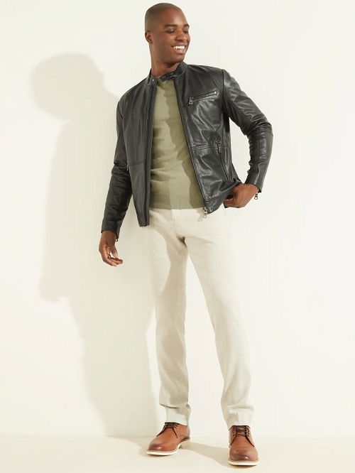 Guess Leather Biker Jacket Zwart | GUESS-SN30754