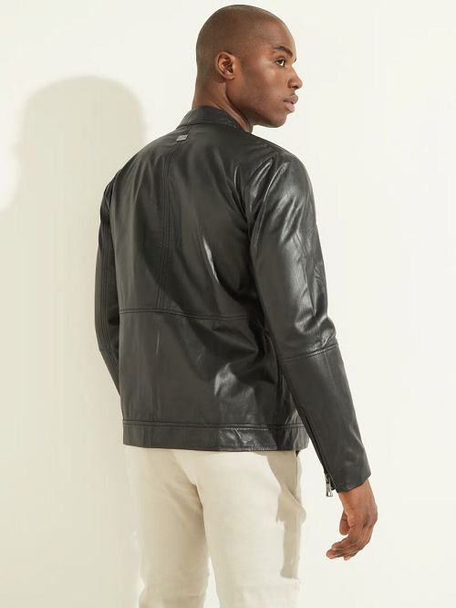 Guess Leather Biker Jacket Zwart | GUESS-SN30754