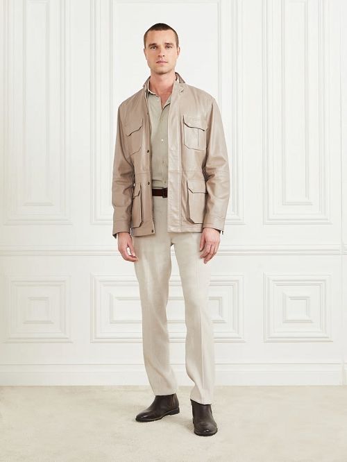 Guess Leather Field Jacket Beige | GUESS-SN30751