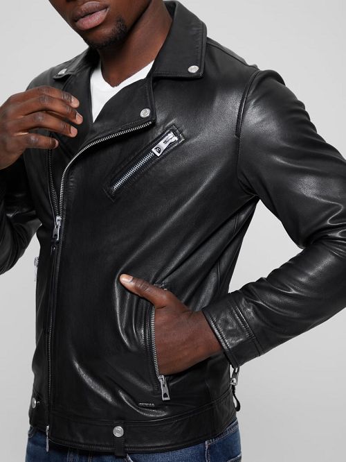 Guess Leather Jacket Zwart | GUESS-SN30868