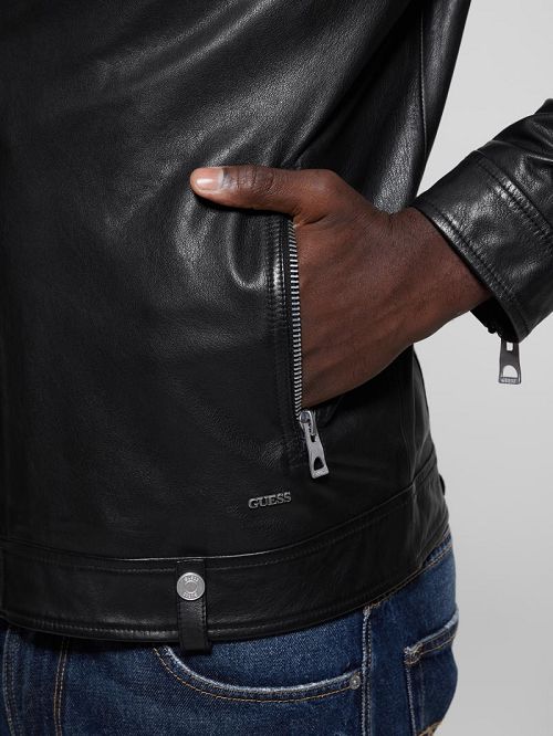 Guess Leather Jacket Zwart | GUESS-SN30868