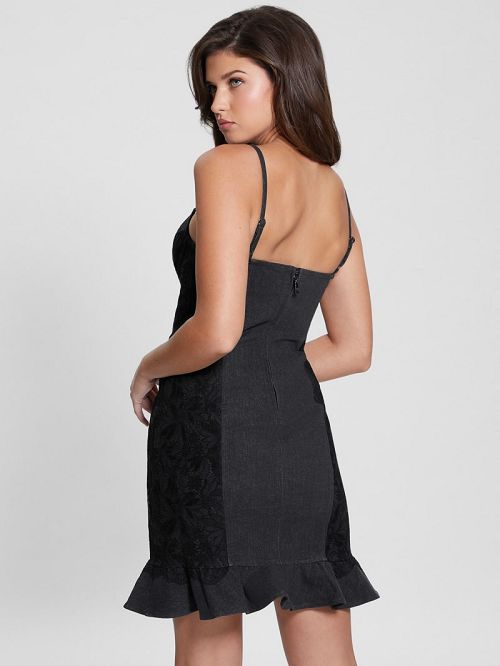 Guess Lelly Lace Bustier Dress Zwart | GUESS-SN26669