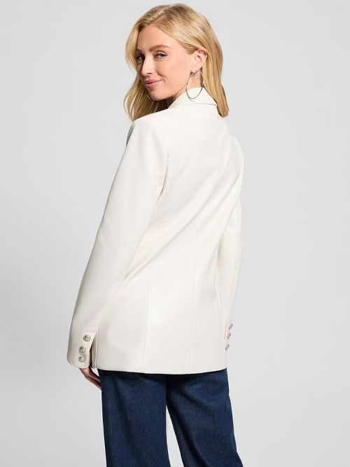 Guess Lia Faux-Leather Blazer Wit | GUESS-SN27947