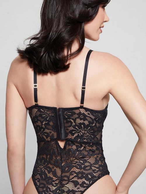 Guess Linda Lace Bodysuit Zwart | GUESS-SN28649
