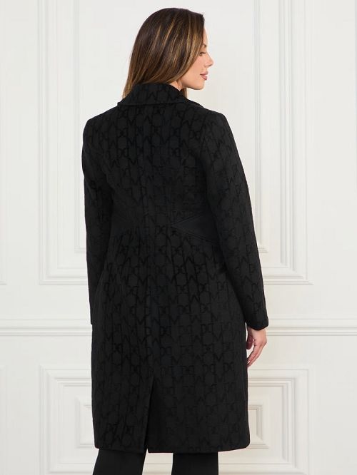 Guess Linda Wool-Blend Coat Zwart | GUESS-SN27943