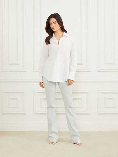 Guess Lisa Poplin Shirt Wit | GUESS-SN27518