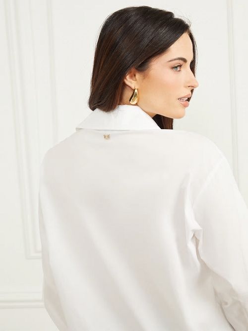 Guess Lisa Poplin Shirt Wit | GUESS-SN27518