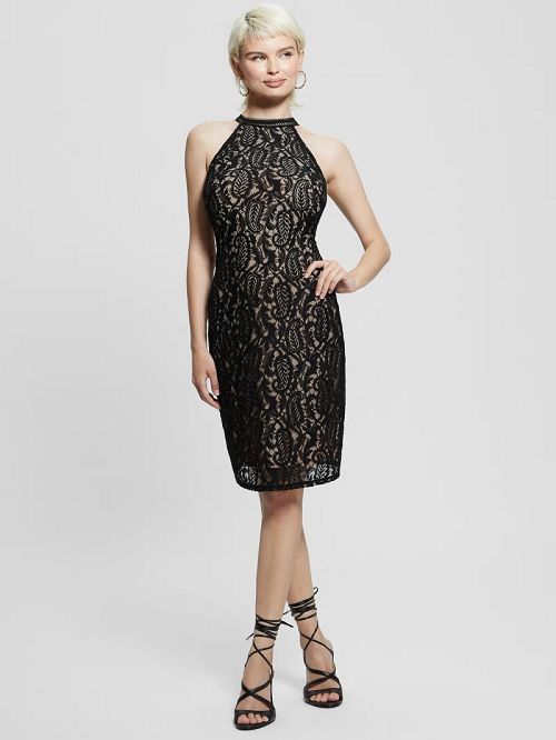 Guess Liza Mini Dress Zwart | GUESS-SN26770