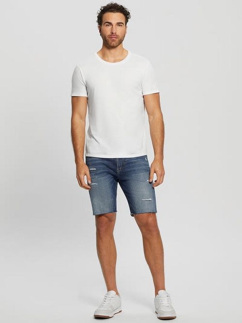 Guess Logan Slim Denim Shorts Blauw | GUESS-SN31375