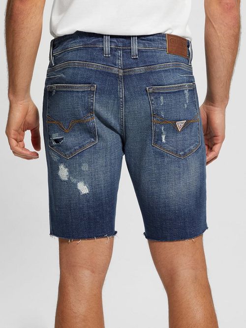 Guess Logan Slim Denim Shorts Blauw | GUESS-SN31375