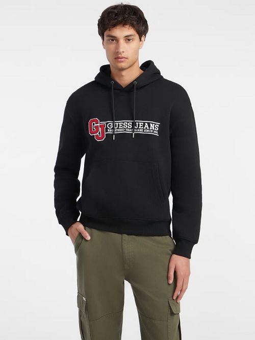 Guess Logo Patch Hoodie Zwart | GUESS-SN30938