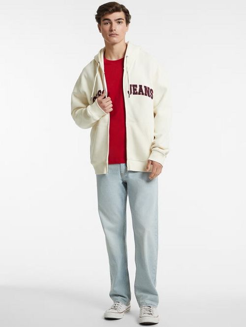 Guess Logo Patch Zip-Up Hoodie Wit | GUESS-SN30994