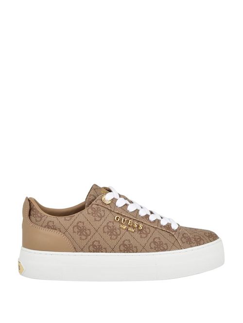 Guess Logo Print Low-Top Sneakers Beige | GUESS-SN29570