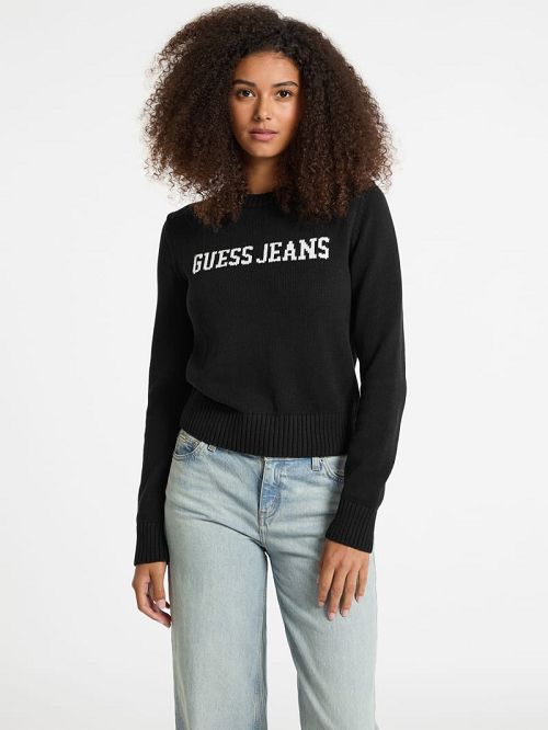 Guess Logo Sweater Zwart | GUESS-SN27754