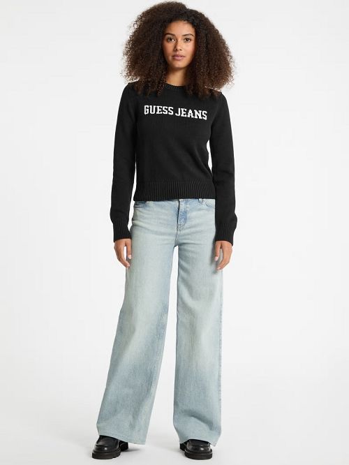 Guess Logo Sweater Zwart | GUESS-SN27754