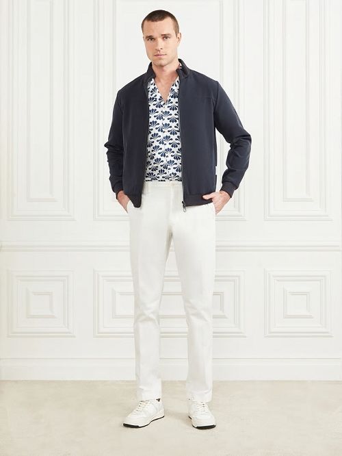 Guess Logo Zip-Up Jacket Blauw | GUESS-SN30721