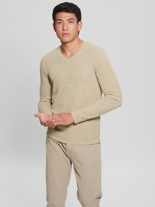 Guess Long-Sleeve Gauze Tee Goud | GUESS-SN30616