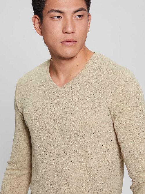 Guess Long-Sleeve Gauze Tee Goud | GUESS-SN30616
