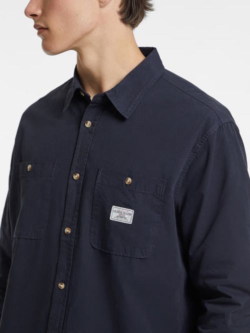 Guess Long-Sleeve Pocket Shirt Blauw | GUESS-SN31137