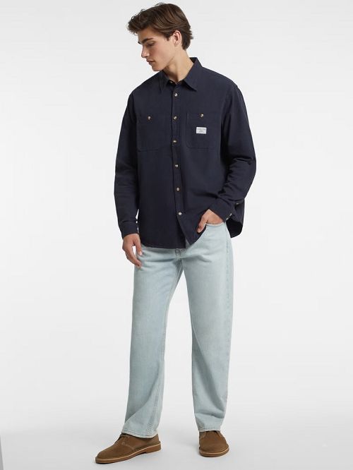 Guess Long-Sleeve Pocket Shirt Blauw | GUESS-SN31137
