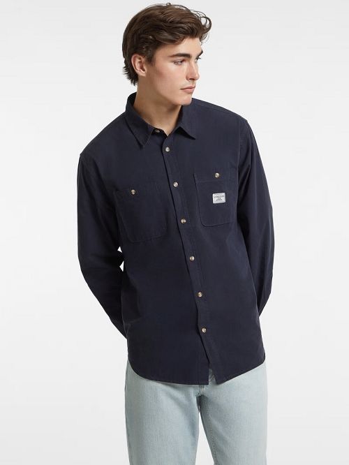 Guess Long-Sleeve Pocket Shirt Blauw | GUESS-SN31137