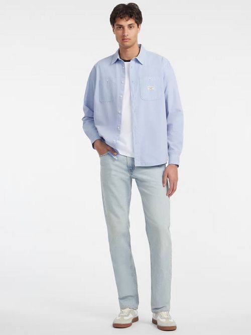 Guess Long-Sleeve Pocket Shirt Blauw | GUESS-SN31148