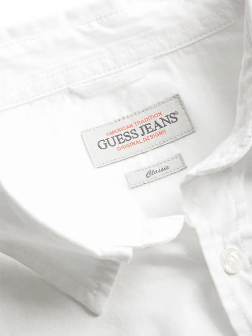 Guess Long-Sleeve Pocket Shirt Wit | GUESS-SN31157