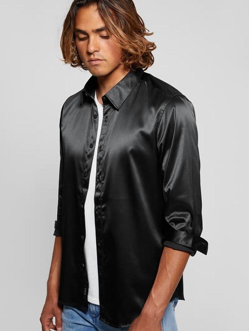Guess Long-Sleeve Regal Shirt Zwart | GUESS-SN31297