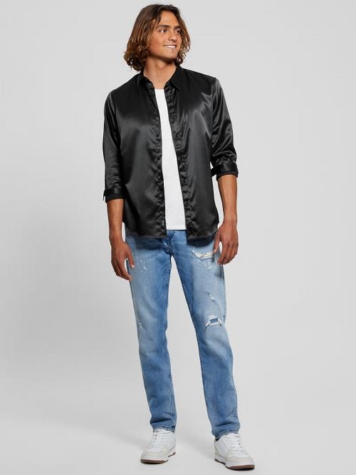 Guess Long-Sleeve Regal Shirt Zwart | GUESS-SN31297