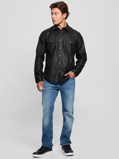 Guess Long-Sleeve Western Shirt Zwart | GUESS-SN31293