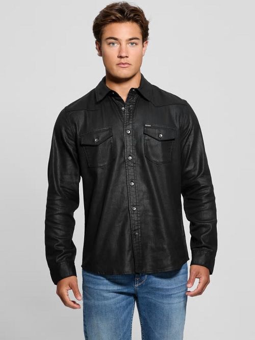 Guess Long-Sleeve Western Shirt Zwart | GUESS-SN31293
