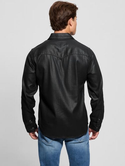 Guess Long-Sleeve Western Shirt Zwart | GUESS-SN31293
