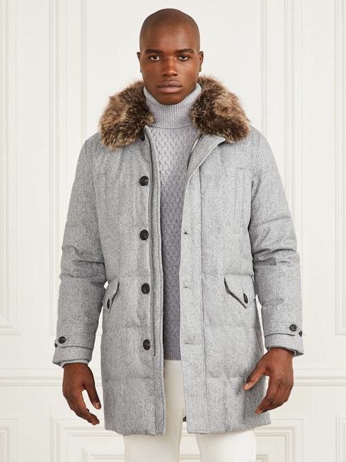Guess Long Twill Jacket Grijs | GUESS-SN30742