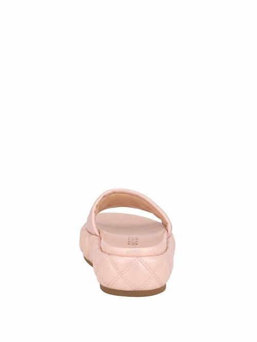 Guess Longo Quilted Flatform Slides Beige | GUESS-SN29579