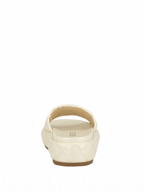 Guess Longo Quilted Flatform Slides Wit | GUESS-SN29666
